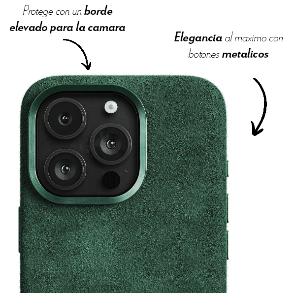 iPhone 15 - Alcantara Case- Verde medianoche