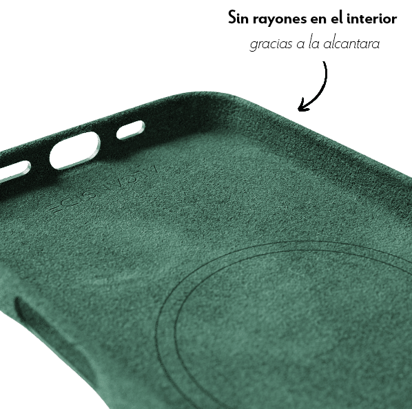iPhone 15 - Alcantara Case- Verde medianoche