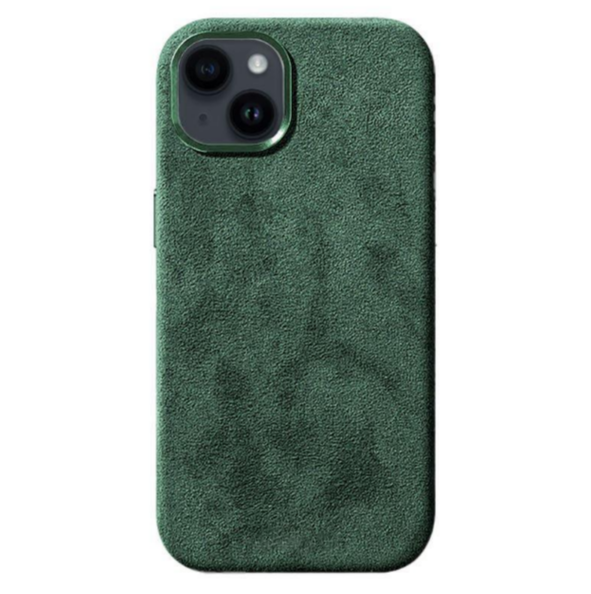 iPhone 15 - Alcantara Case- Verde medianoche